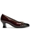 Pitillos - 11682 - NEGRO/BURDEOS - Salón puntera con adorno combinado charol Negro-Burdeos - 1