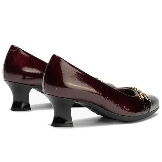 Pitillos - 11682 - NEGRO/BURDEOS - Salón puntera con adorno combinado charol Negro-Burdeos - 3