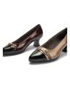 Pitillos - 11682 - NEGRO/BURDEOS - Salón puntera con adorno combinado charol Negro-Burdeos - 6
