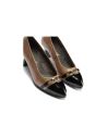 Pitillos - 11682 - NEGRO/TOPO - Salón puntera con adorno combinado charol Negro-Topo - 4