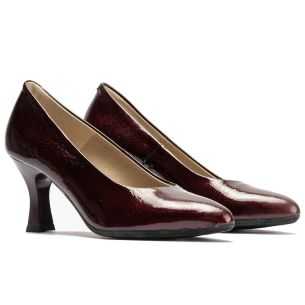 Pitillos - 124 - BURDEOS - Zapato de Salón Mujer Stiletto Burdeos de Tacón Alto en Piel Charol - 1 2
