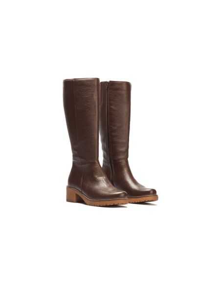 Pitillos - 20525 - MARRON - Bota alta en napa con grano Marrón - 2