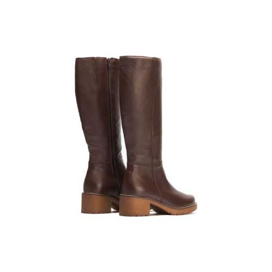 Pitillos - 20525 - MARRON - Bota alta en napa con grano Marrón - 3