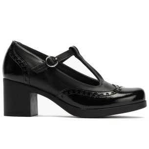 Pitillos - 30501 - NEGRO - Gilda picados combinada en charol con napa Negro - 1