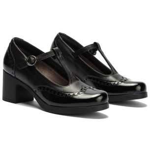 Pitillos - 30501 - NEGRO - Gilda picados combinada en charol con napa Negro - 1 2