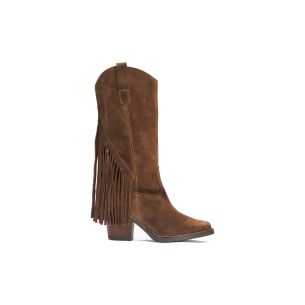 Pitillos - 30520 - MARRON - Bota Alta con Flecos en Serraje Marrón - 1
