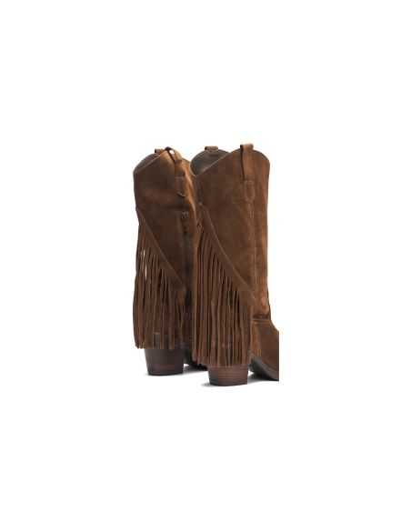 Pitillos - 30520 - MARRON - Bota Alta con Flecos en Serraje Marrón - 4