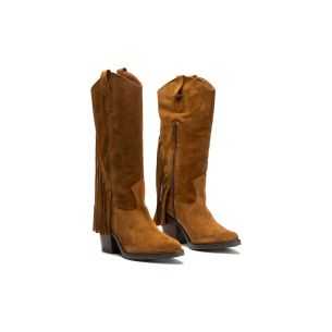 Pitillos - 30520 - BRANDY - Bota Alta con Flecos en Serraje Brandy - 1 2