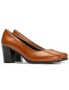 Pitillos - 100 - CUERO - Zapato de Salón Mujer Tacón Alto con Tapas Marrón Claro - 2