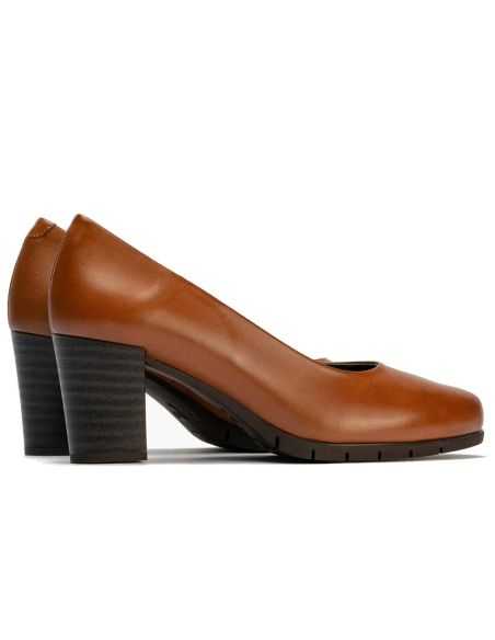 Pitillos - 100 - CUERO - Zapato de Salón Mujer Tacón Alto con Tapas Marrón Claro - 3