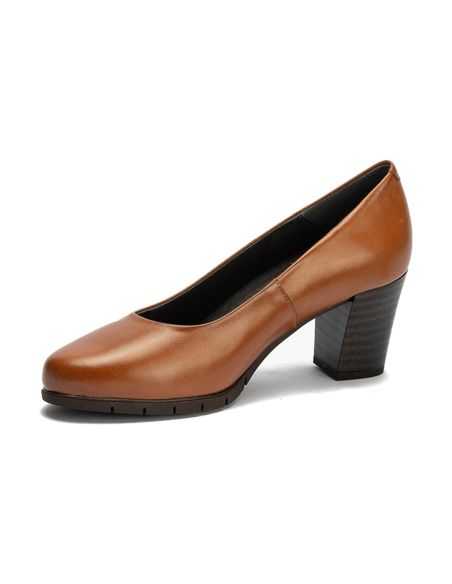 Pitillos - 100 - CUERO - Zapato de Salón Mujer Tacón Alto con Tapas Marrón Claro - 5