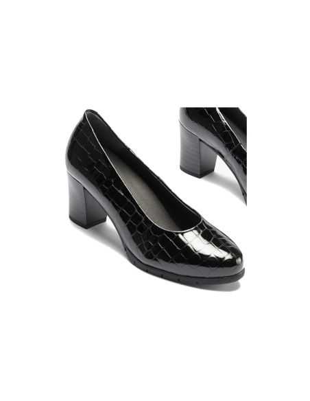 Pitillos - 100_COCO - NEGRO - Zapato de Salón Mujer Tacón Alto en Piel Coco Charol Negro - 2