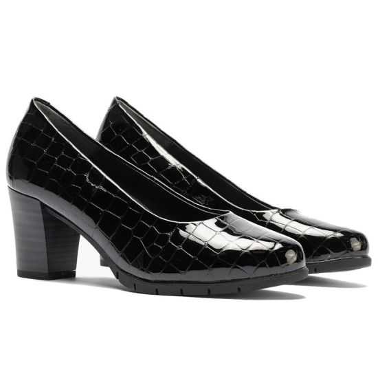 Pitillos - 100_COCO - NEGRO - Zapato de Salón Mujer Tacón Alto en Piel Coco Charol Negro - 3