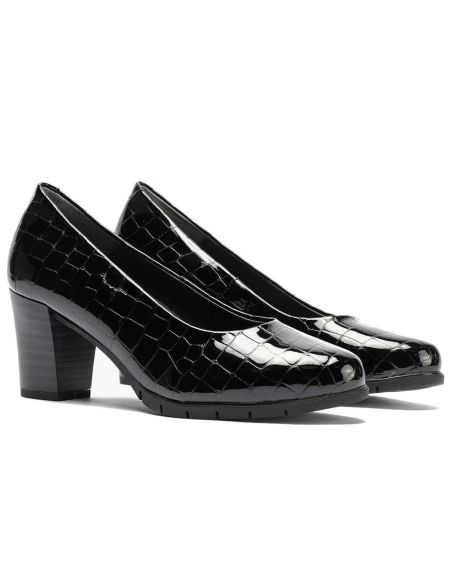 Pitillos - 100_COCO - NEGRO - Zapato de Salón Mujer Tacón Alto en Piel Coco Charol Negro - 3