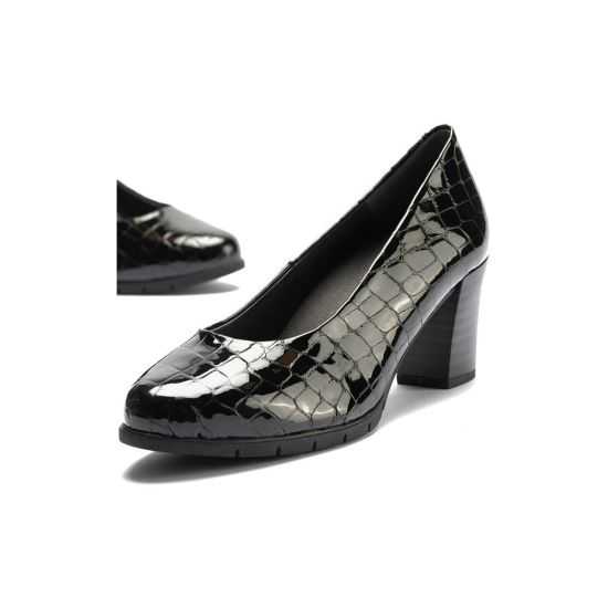 Pitillos - 100_COCO - NEGRO - Zapato de Salón Mujer Tacón Alto en Piel Coco Charol Negro - 5