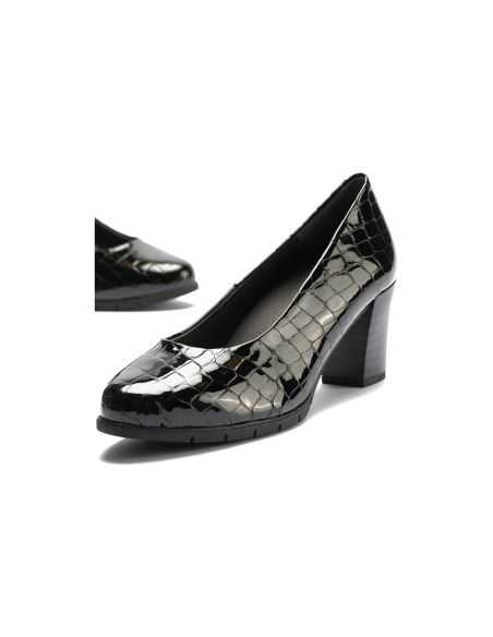 Pitillos - 100_COCO - NEGRO - Zapato de Salón Mujer Tacón Alto en Piel Coco Charol Negro - 5