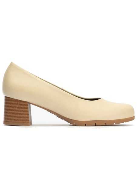 Pitillos - 101 - CREMA - Zapato de Salón Mujer Tacón Medio con Tapas Beige - 1