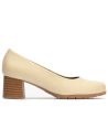 Pitillos - 101 - CREMA - Zapato de Salón Mujer Tacón Medio con Tapas Beige - 1