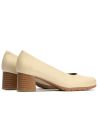 Pitillos - 101 - CREMA - Zapato de Salón Mujer Tacón Medio con Tapas Beige - 3