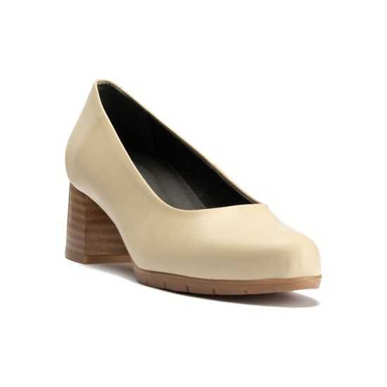 Pitillos - 101 - CREMA - Zapato de Salón Mujer Tacón Medio con Tapas Beige - 4
