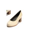 Pitillos - 101 - CREMA - Zapato de Salón Mujer Tacón Medio con Tapas Beige - 5