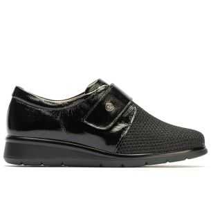 Pitillos - 10330 - NEGRO - Blucher con rejilla mujer con velcro en piel charol NEGRO - 1