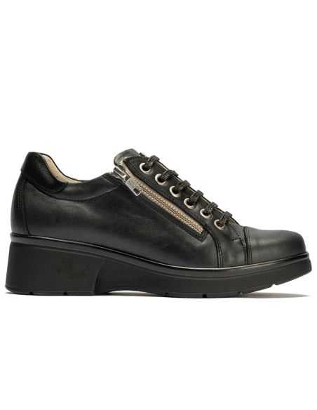 Pitillos - 10392 - NEGRO - Basket mujer con cremallera en piel fantasía NEGRO - 1