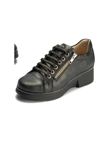 Pitillos - 10392 - NEGRO - Basket mujer con cremallera en piel fantasía NEGRO - 2