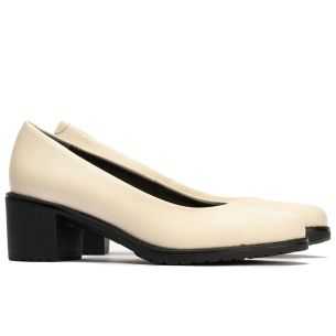 Pitillos - 104 - CREMA - Zapato de Salón Clásico Tacón Medio Beige - 1 2