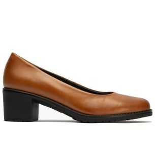 Pitillos - 104 - CUERO - Zapato de Salón Clásico Tacón Medio Marrón Claro - 1