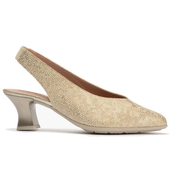 Pitillos - 11180 - ORO - Zapato salón destalonado con tacón medio