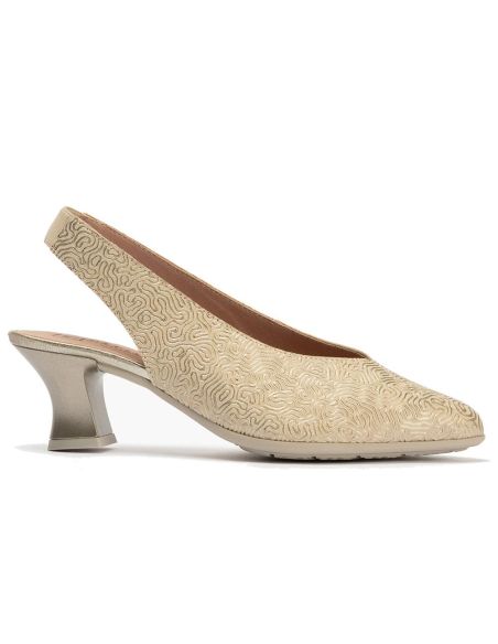 Pitillos - 11180 - ORO - Zapato salón destalonado con tacón medio