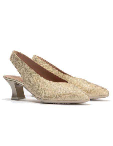 Pitillos - 11180 - ORO - Zapato salón destalonado con tacón medio