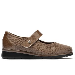Pitillos - 11513 - TOPO - Mercedes con velcro combinado lycra con charol Topo - 1
