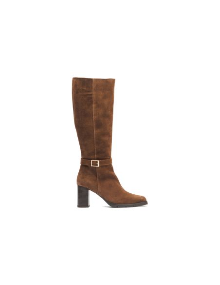 Pitillos - 30542 - MARRON - Bota Alta en Serraje Marrón - 1