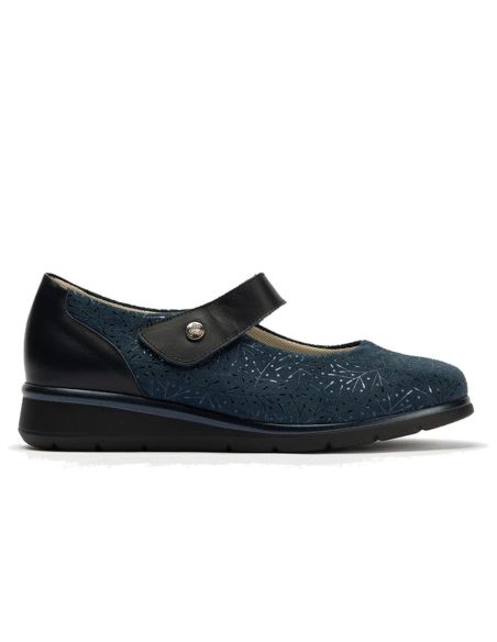 Pitillos - 11032 - MARINO - 11032 - MARINO - Zapato mercedes ancho especial en piel napa y lycra