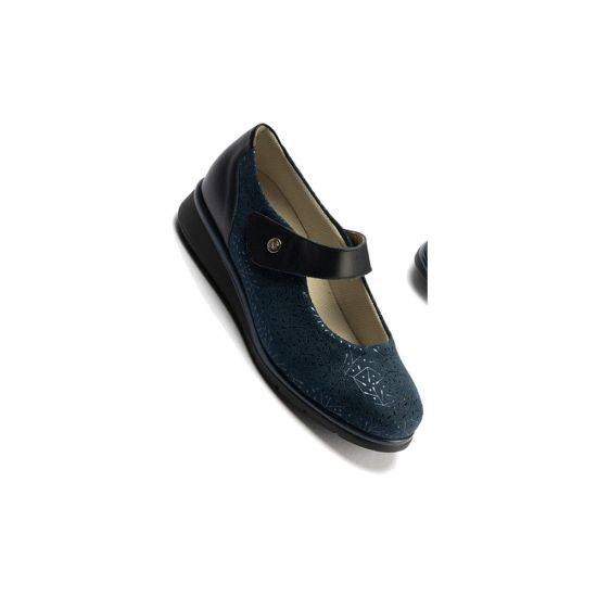 Pitillos - 11032 - MARINO - 11032 - MARINO - Zapato mercedes ancho especial en piel napa y lycra
