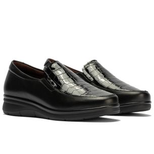 Pitillos - 11503 - NEGRO - 11503 - NEGRO - Manoletina combinada Napa con Coco Charol Negro - 1 2