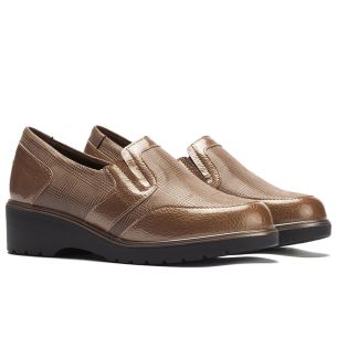 Pitillos - 11521 - TOPO - 11521 - TOPO - Manoletina con elásticos combinado charol con lycra Topo - 1 2