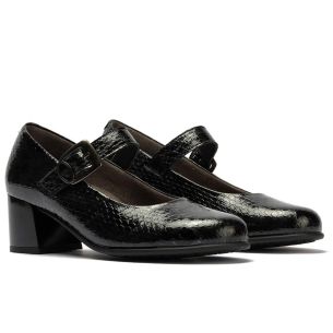 Pitillos - 11641 - NEGRO - 11641 - NEGRO - Mercedes serpiente charol con velcro Negro - 1 2