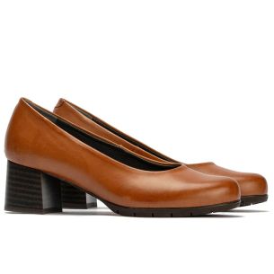 Pitillos - 101 - CUERO - 101 - CUERO - Zapato de Salón Mujer Tacón Medio con Tapas Marrón Claro - 1 2