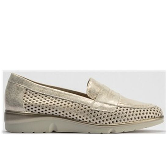Pitillos - 10321 - ORO - 10321 - ORO - Mocasin mujer con con picados en piel fantasía ORO - 1