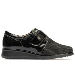 Pitillos - 10330 - NEGRO - 10330 - NEGRO - Blucher con rejilla mujer con velcro en piel charol NEGRO - 1
