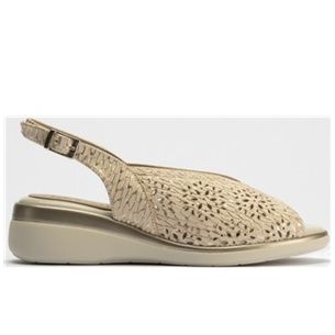Pitillos - 10342 - ORO - 10342 - ORO - Sandalia con picados mujer con hebilla en piel grabada fantasía ORO - 1