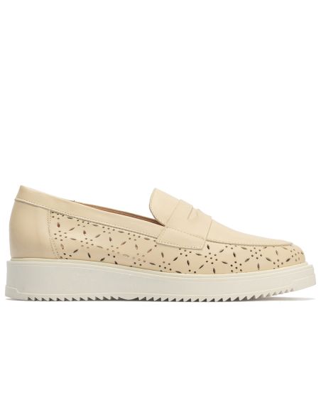 Pitillos - 10382 - CREMA - 10382 - CREMA - Mocasin picados mujer en piel napa CREMA - 1