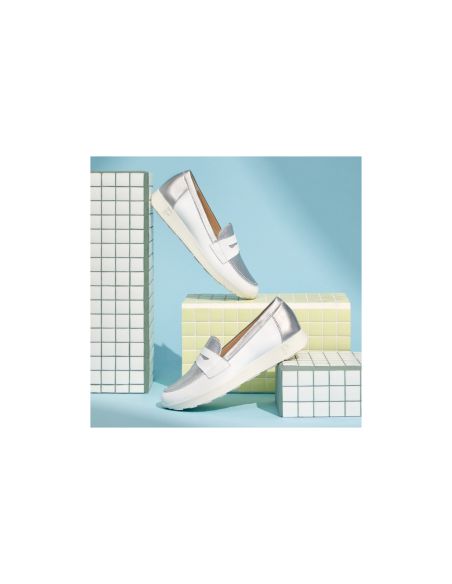 Pitillos - 10421 - BLANCO - 10421 - BLANCO - Mocasin antifaz mujer en piel combinada BLANCO - 1