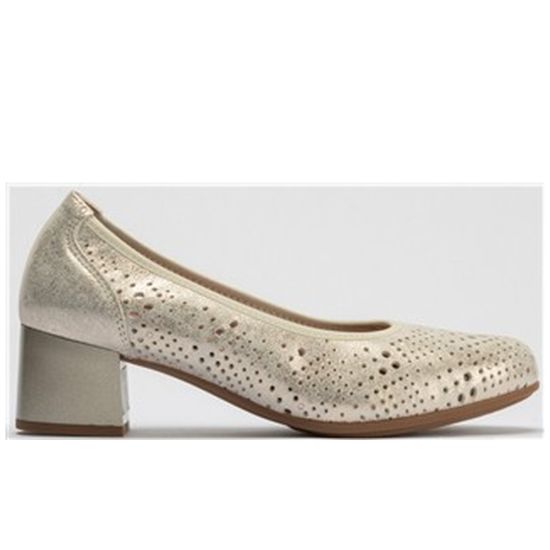 Pitillos - 10461 - ORO - 10461 - ORO - Salon ribete con picados mujer con elástico en piel fantasía ORO - 1