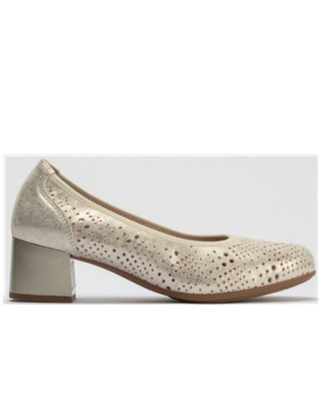 Pitillos - 10461 - ORO - 10461 - ORO - Salon ribete con picados mujer con elástico en piel fantasía ORO - 1
