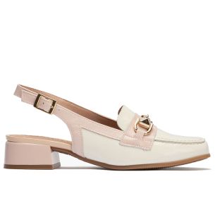 Pitillos - 10483 - GLACIAL-NU - 10483 - GLACIAL-NU - Mocasin punta cuadrada talon abierto mujer con hebilla en piel charol ROSA