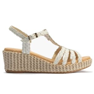 Pitillos - 10565 - BLANCO - 10565 - BLANCO - Sandalia trenzada mujer con hebilla en piel laminado BLANCO - 1